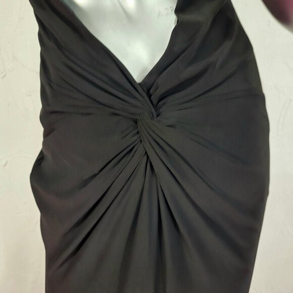 NWT~$298~FAVIANA~SZ 10~BLACK STRETCH JERSEY RUCHED PROM EVENING GOWN DRESS - Picture 12 of 16